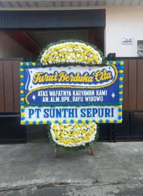 Papan Bunga Duka di Karang Mekar